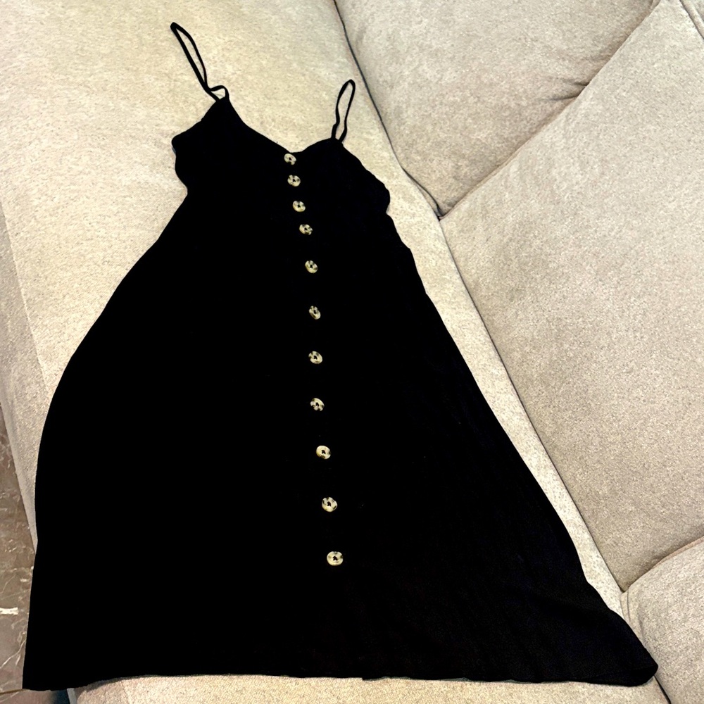 Black Button-Down Dress straps